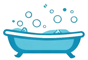 Pflegedienst Beni – mit Wasser gefüllte Badewanne Symbol